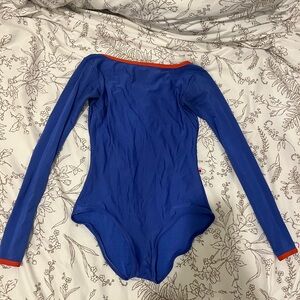 Yumiko blue long sleeve leotard